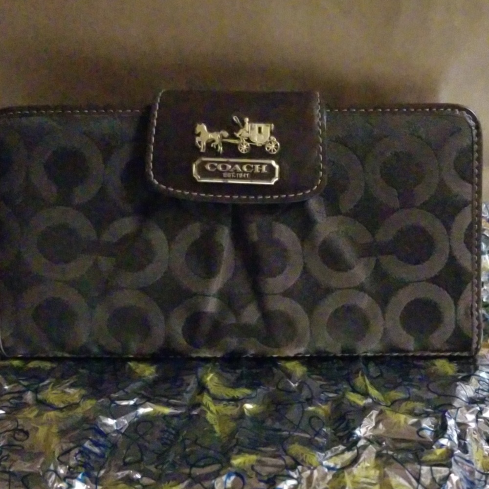 Coach checkbook wallet tags with it